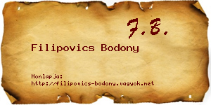 Filipovics Bodony névjegykártya